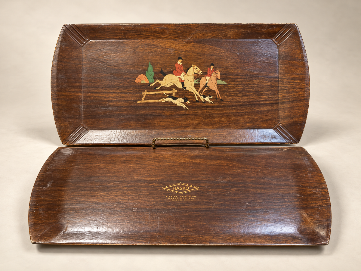 Set of 4 Vintage Hasko Fox Hunt Serving Trays