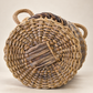 Vintage Mixed-Weave Gathering Basket with Rope Handles