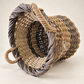 Vintage Mixed-Weave Gathering Basket with Rope Handles