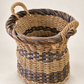 Vintage Mixed-Weave Gathering Basket with Rope Handles