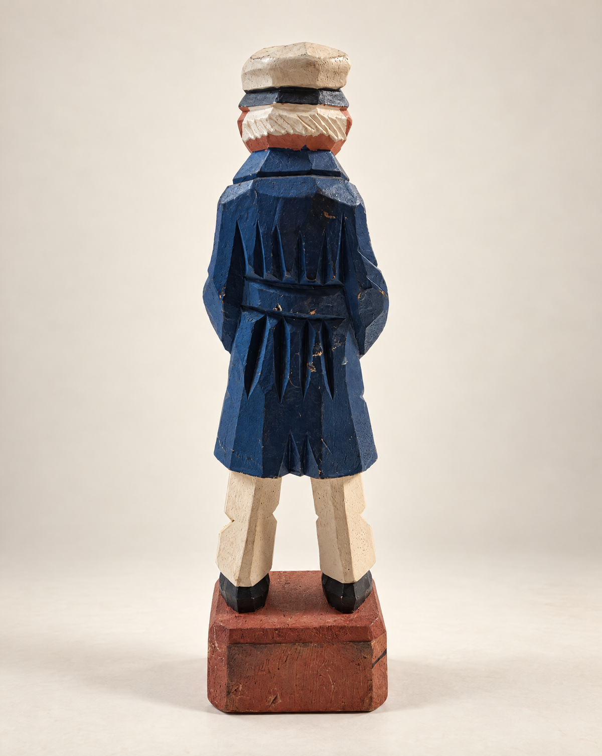 Vintage Hand-Carved Wooden Sea Captain Folk Art Figure