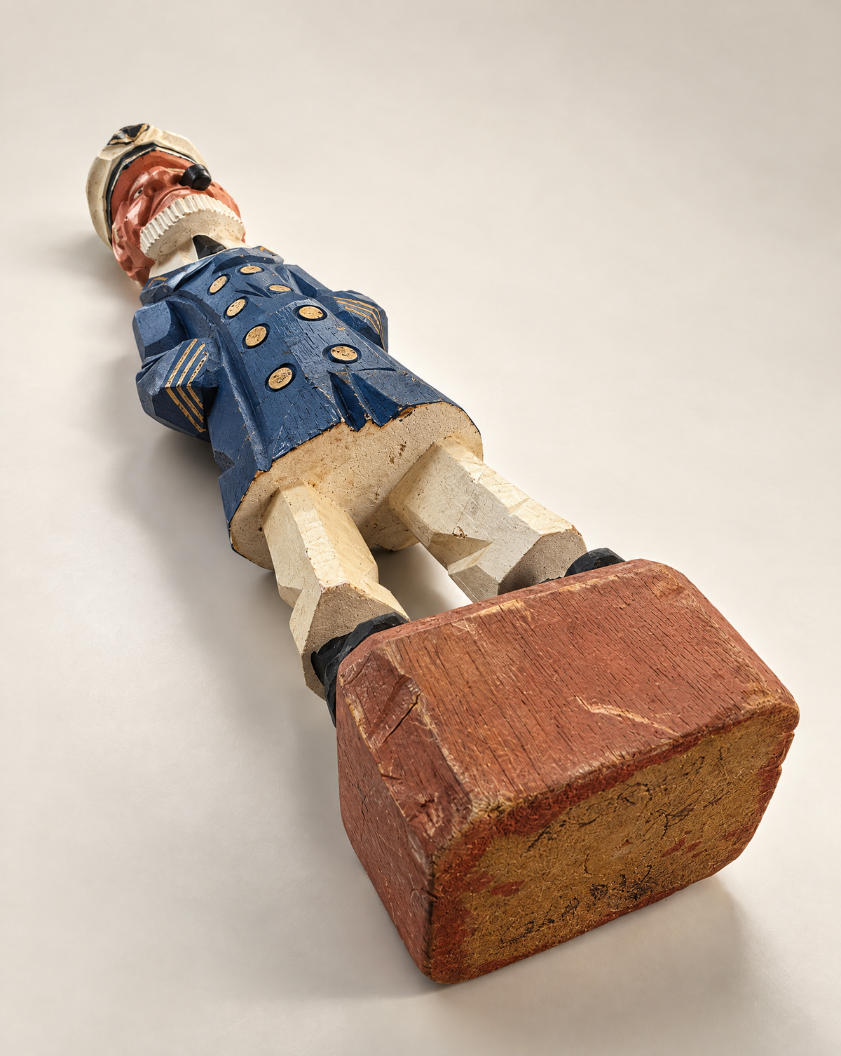 Vintage Hand-Carved Wooden Sea Captain Folk Art Figure