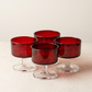 Vintage Luminarc Cavalier Ruby Red Stemmed Glass