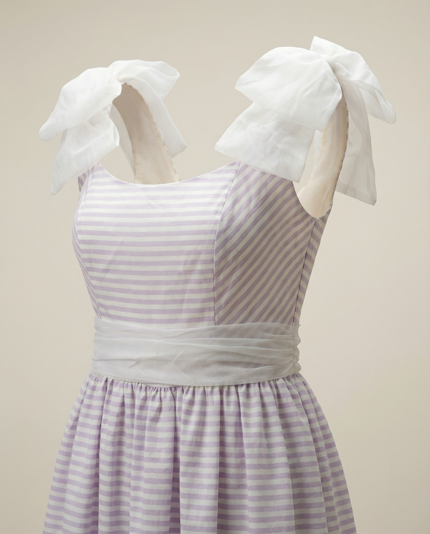 Vintage Lavender Stripe Tulle Ribbon Dress - XS