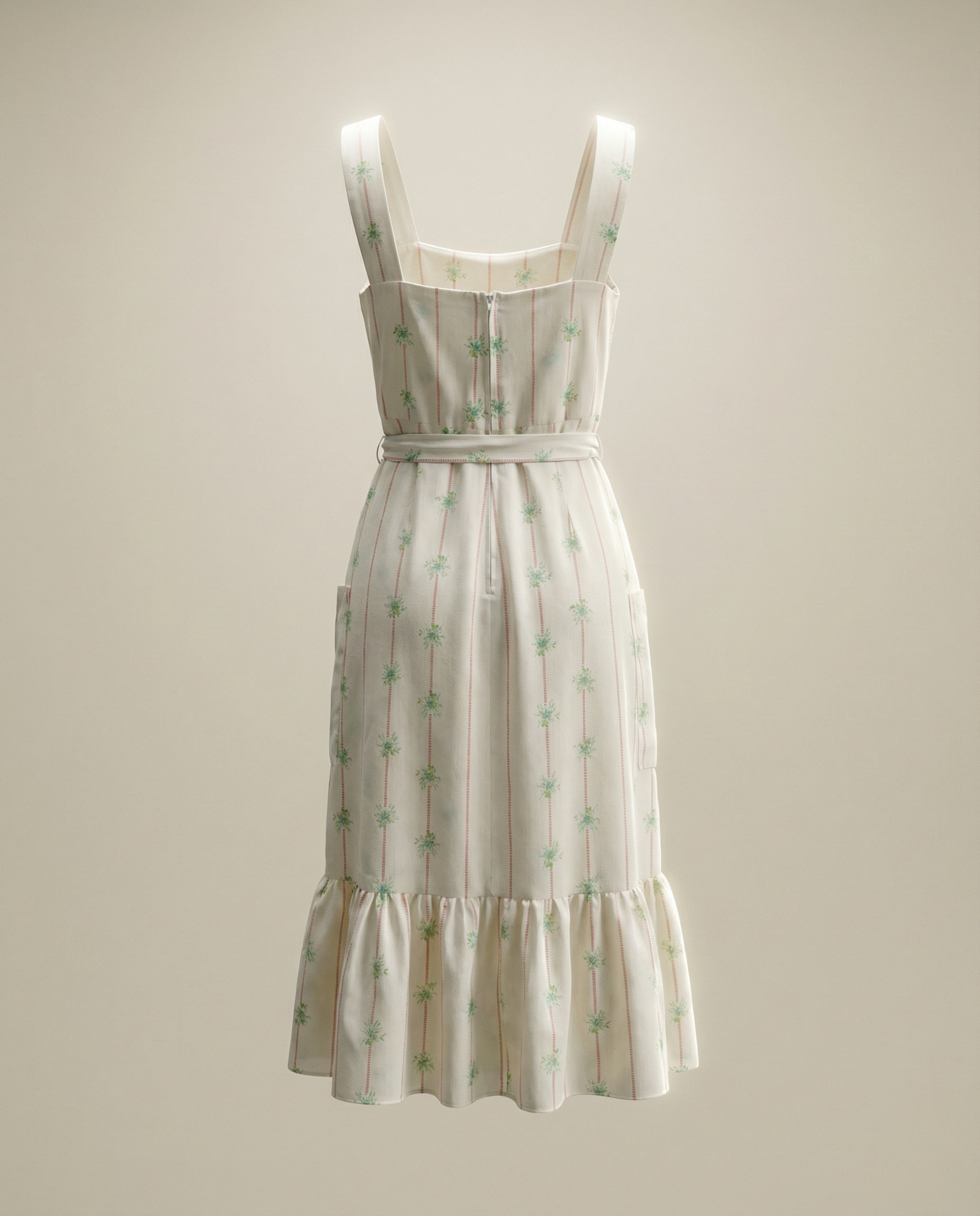 Vintage Floral Stripe Sundress — Size M