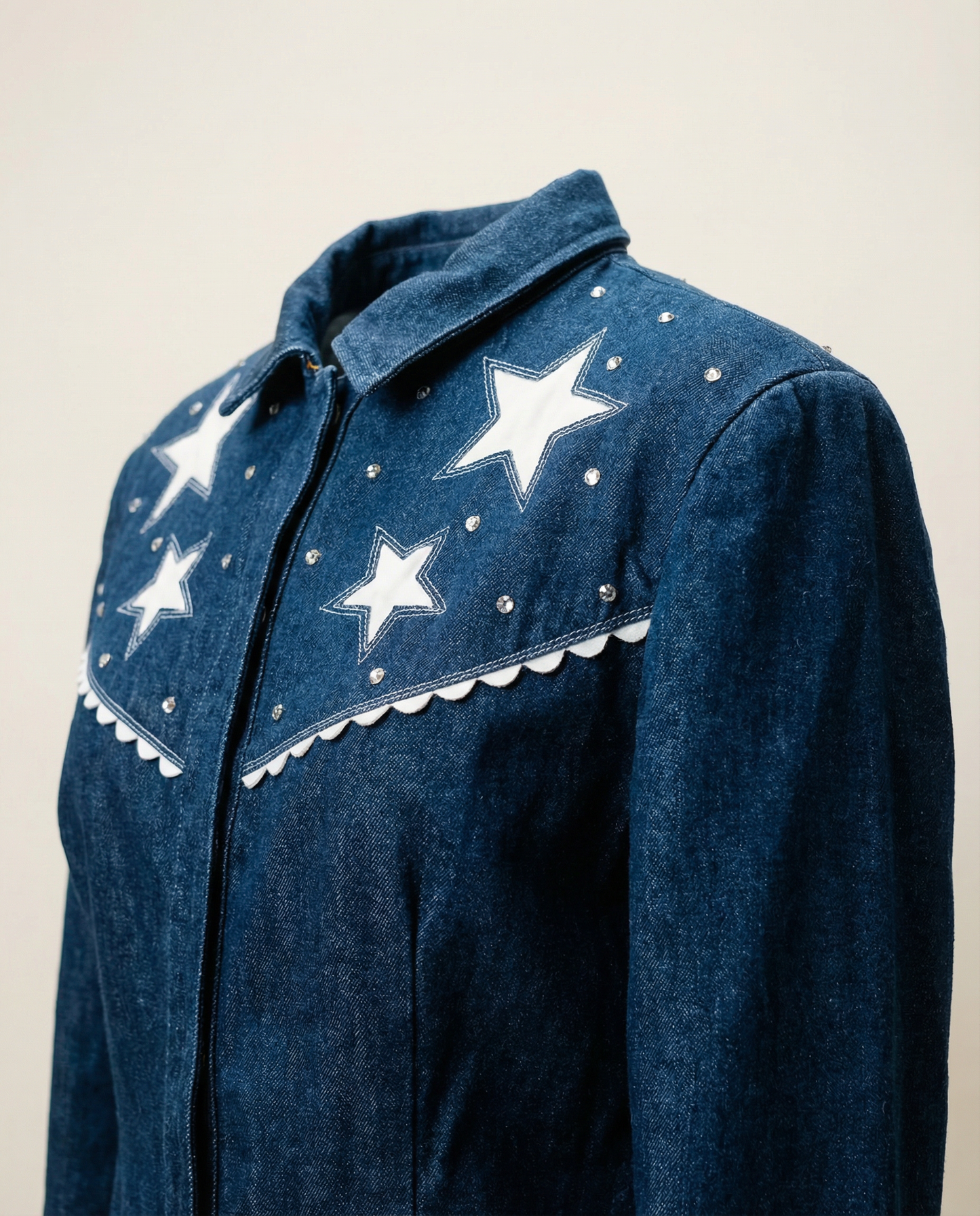 Vintage Star Studded Denim Western Jacket