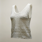 Alice + Olivia Cream Crochet Knit Tank with Back Zip – XS
