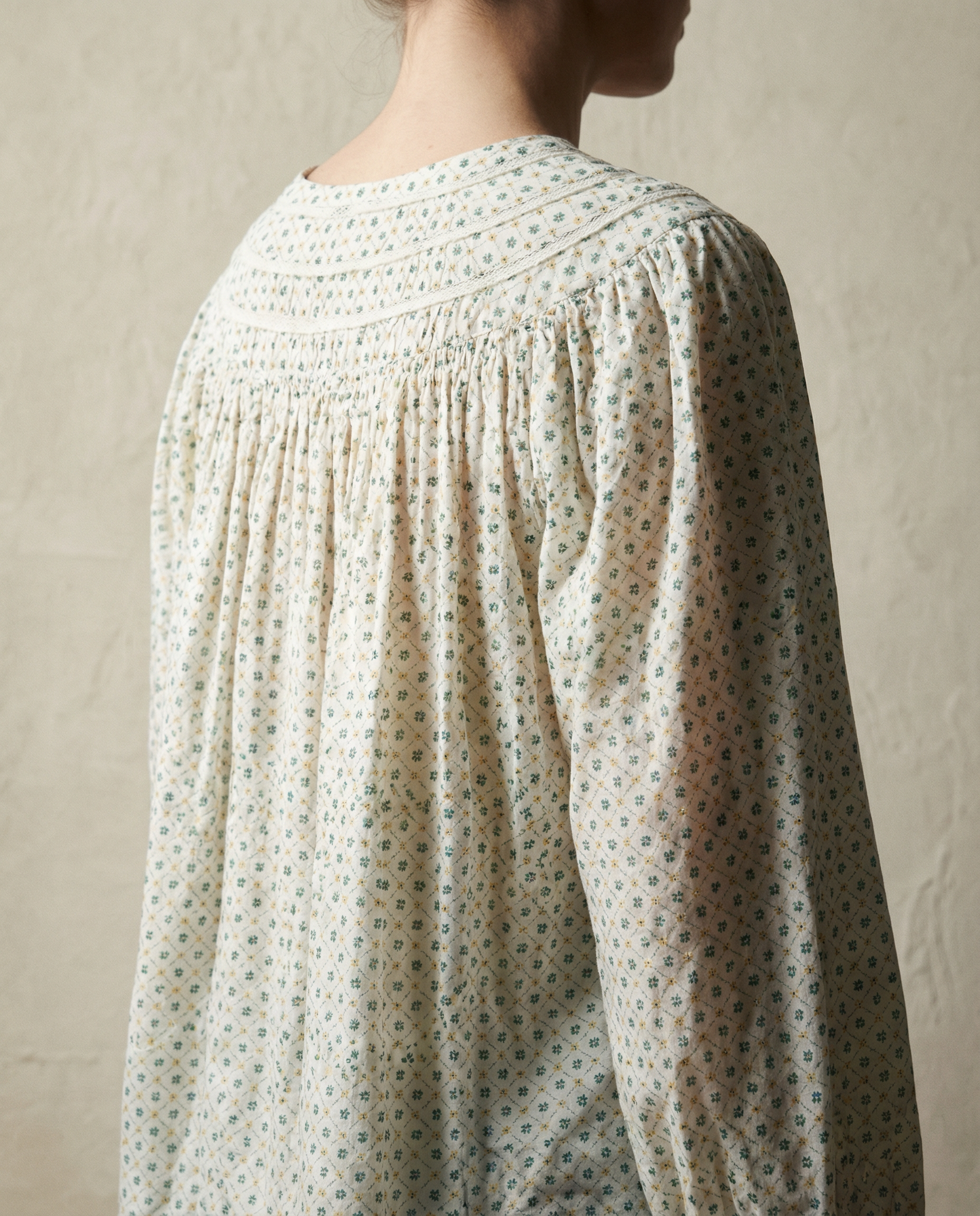 Vintage Micro Floral Prairie Blouse — Size S