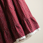 Red Paisley Prairie Skirt with Lace Hem – XS