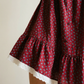 Red Paisley Prairie Skirt with Lace Hem – XS