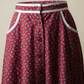 Red Paisley Prairie Skirt with Lace Hem – XS