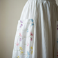 White Embroidered Pocket Midi Skirt – Small