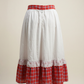 Red Plaid & Lace Prairie Midi Skirt – Small/Medium