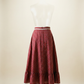 Red Paisley Prairie Skirt with Lace Hem – XS