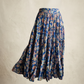 Floral Tiered Midi Skirt — Blue Garden — Size M/L