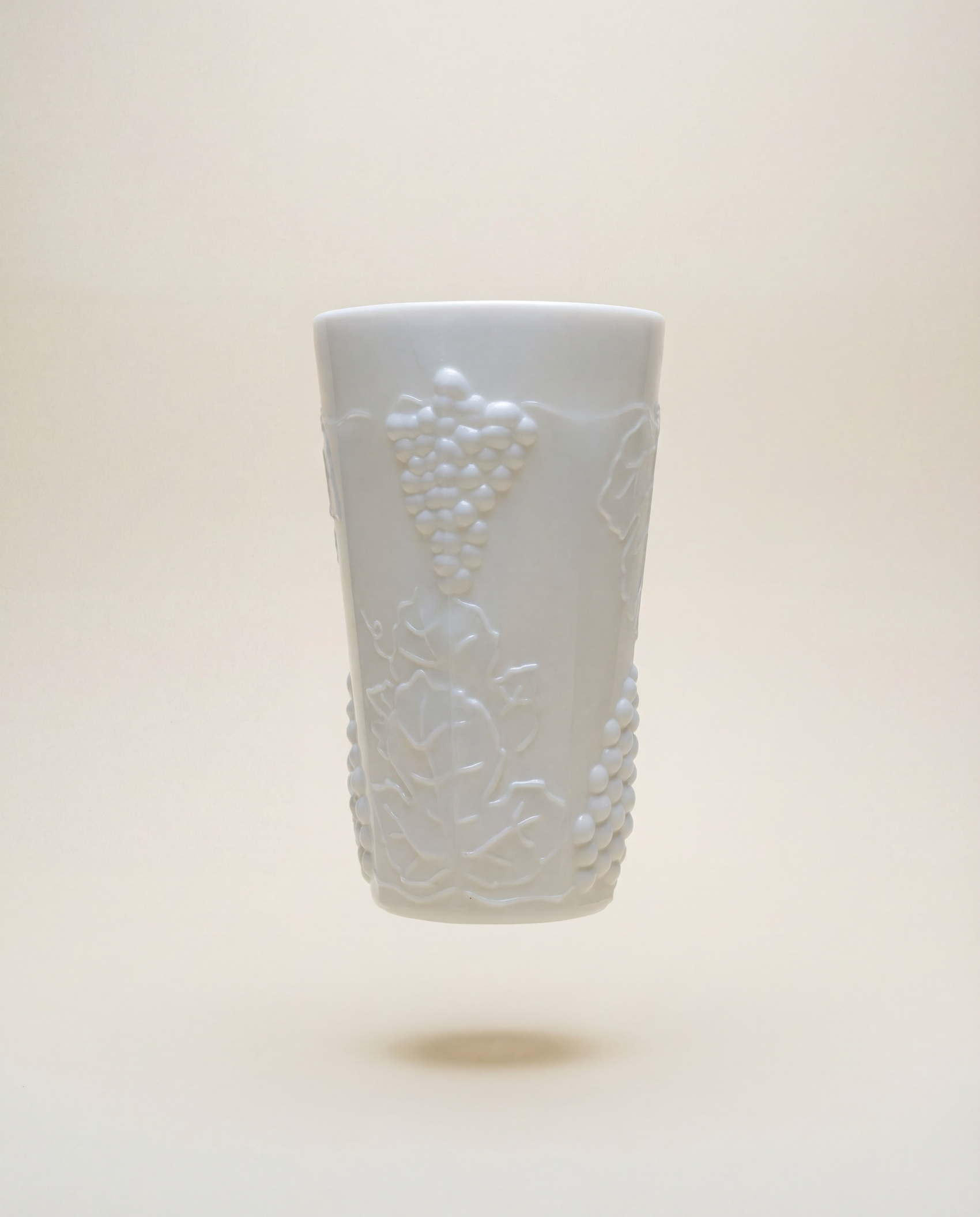 Milk Glass Paneled Grape Tumbler