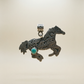 Sterling Silver Horse Pendant with Turquoise Accent