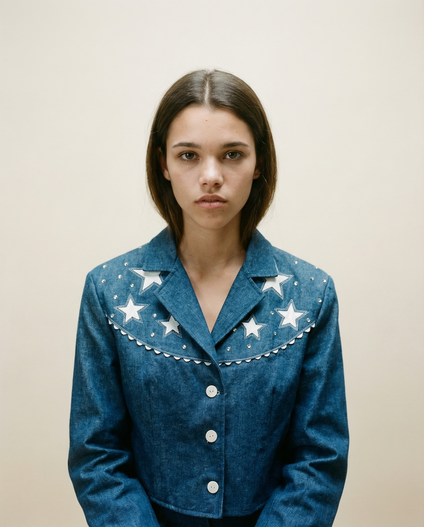 Vintage Star Studded Denim Western Jacket