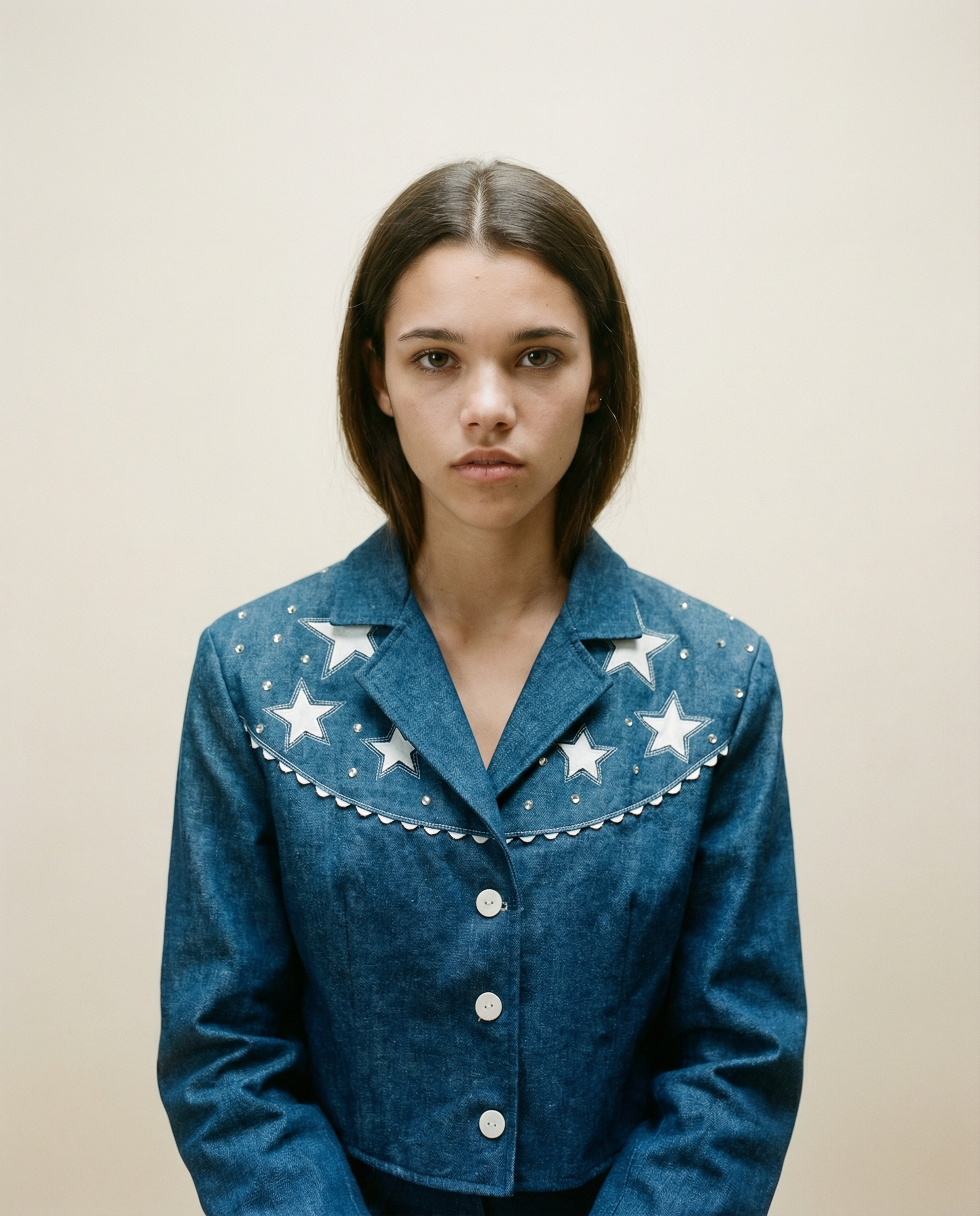 Vintage Star Studded Denim Western Jacket