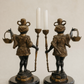 Pair of Blackamoor Figural Candelabra Compotes