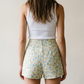 Vintage Floral High-Waisted Cotton Shorts – 28" Waist