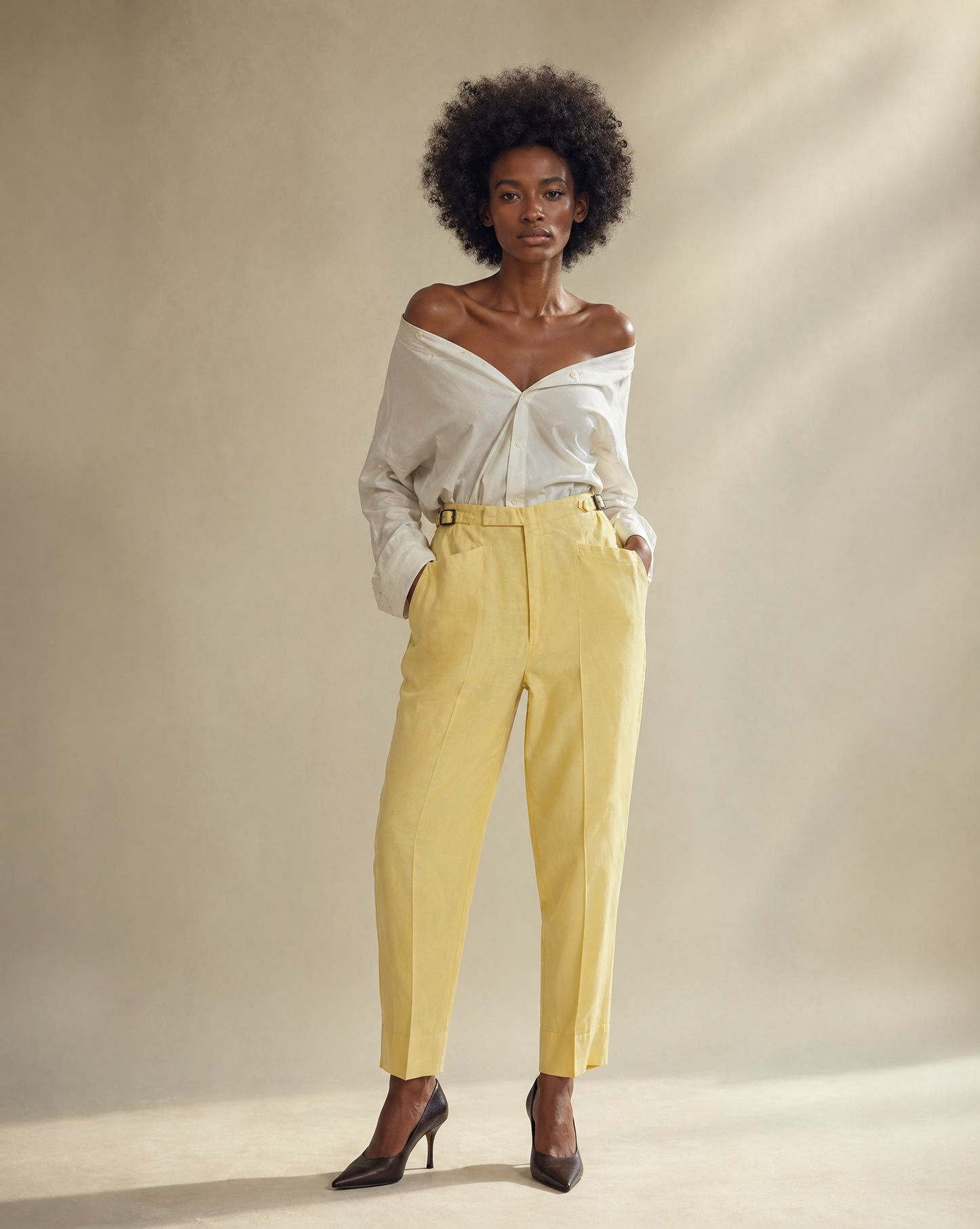 1950s McGregor Yellow Dacron Blend Trousers – Small
