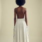 White Embroidered Pocket Midi Skirt – Small