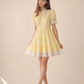 Vintage Yellow Lace Trim Prairie Mini Dress - XS