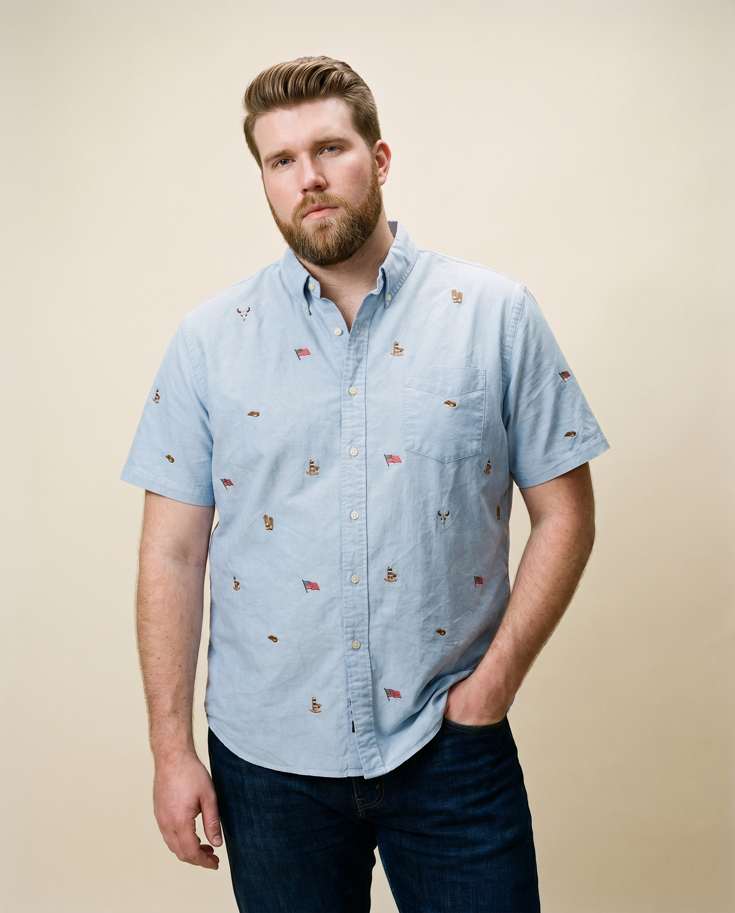 Ralph Lauren Western Americana Embroidered Button-Down Shirt – Size XXL