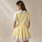 Vintage Yellow Lace Trim Prairie Mini Dress - XS