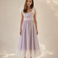 Vintage Lavender Stripe Tulle Ribbon Dress - XS