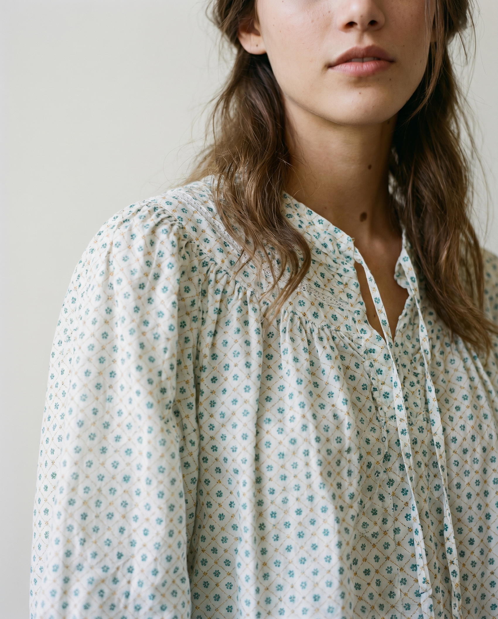 Vintage Micro Floral Prairie Blouse — Size S