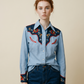 Vintage Embroidered Western Cowgirl Shirt