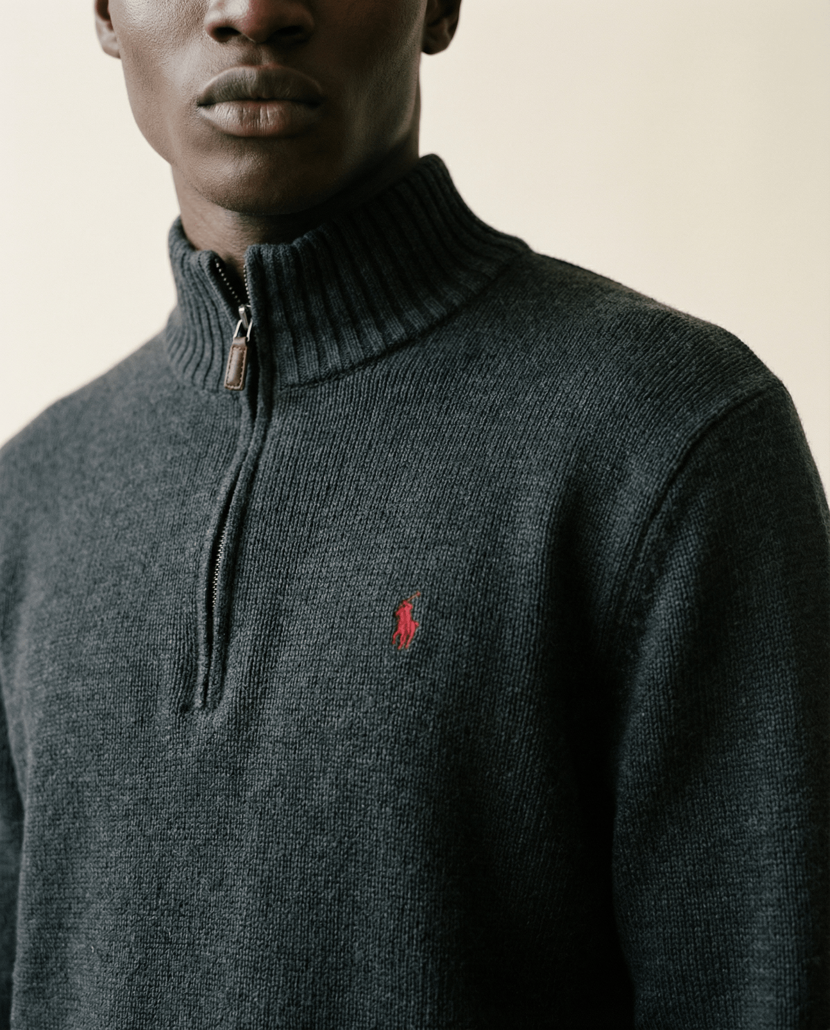 Polo Ralph Lauren Charcoal Quarter-Zip Sweater – Size M