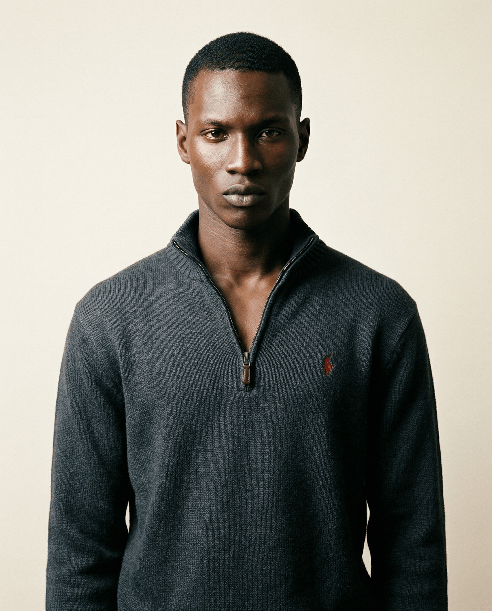 Polo Ralph Lauren Charcoal Quarter-Zip Sweater – Size M