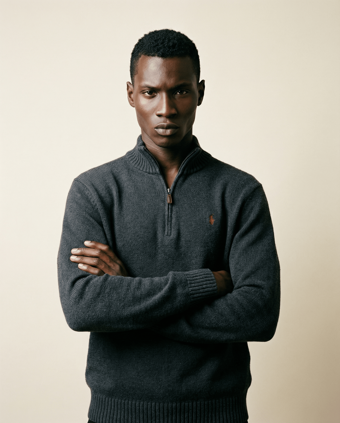 Polo Ralph Lauren Charcoal Quarter-Zip Sweater – Size M