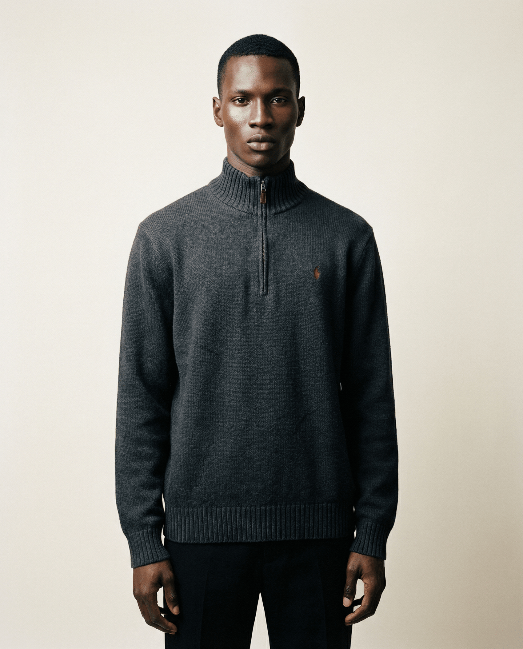 Polo Ralph Lauren Charcoal Quarter-Zip Sweater – Size M