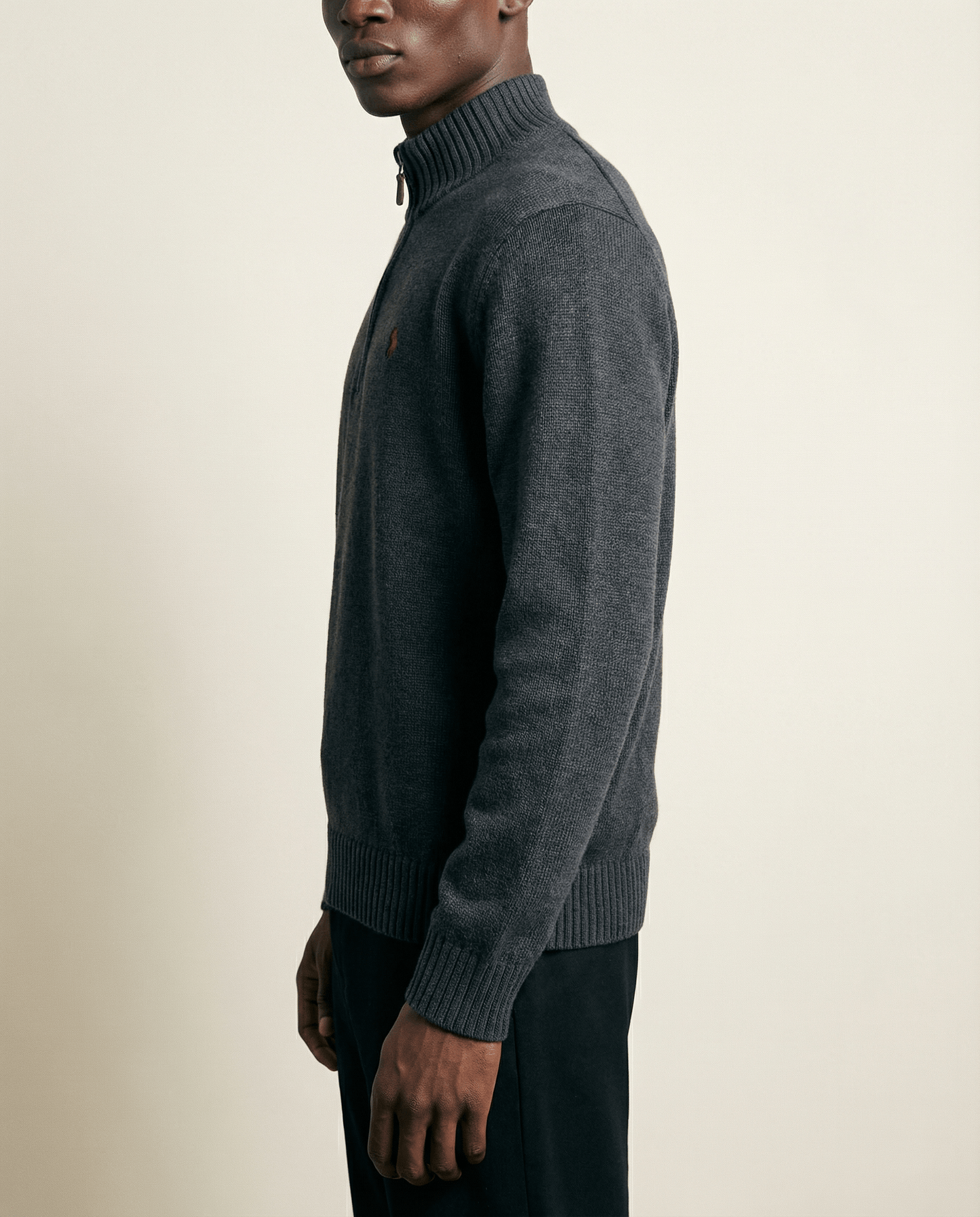 Polo Ralph Lauren Charcoal Quarter-Zip Sweater – Size M