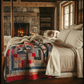 Handmade Patchwork Star Quilt – Americana Folk Textile (45" x 45")