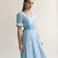 Vintage Prairie Gingham Lace Trim Maxi Dress