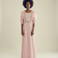 Vintage Pink Gingham Lace Trim Prairie Maxi Dress