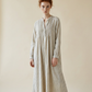Vintage Neutral Stripe Cotton Prairie Maxi Dress - M
