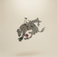Sterling Silver Horse & Rider Pendant with Rose Dahlia Stone