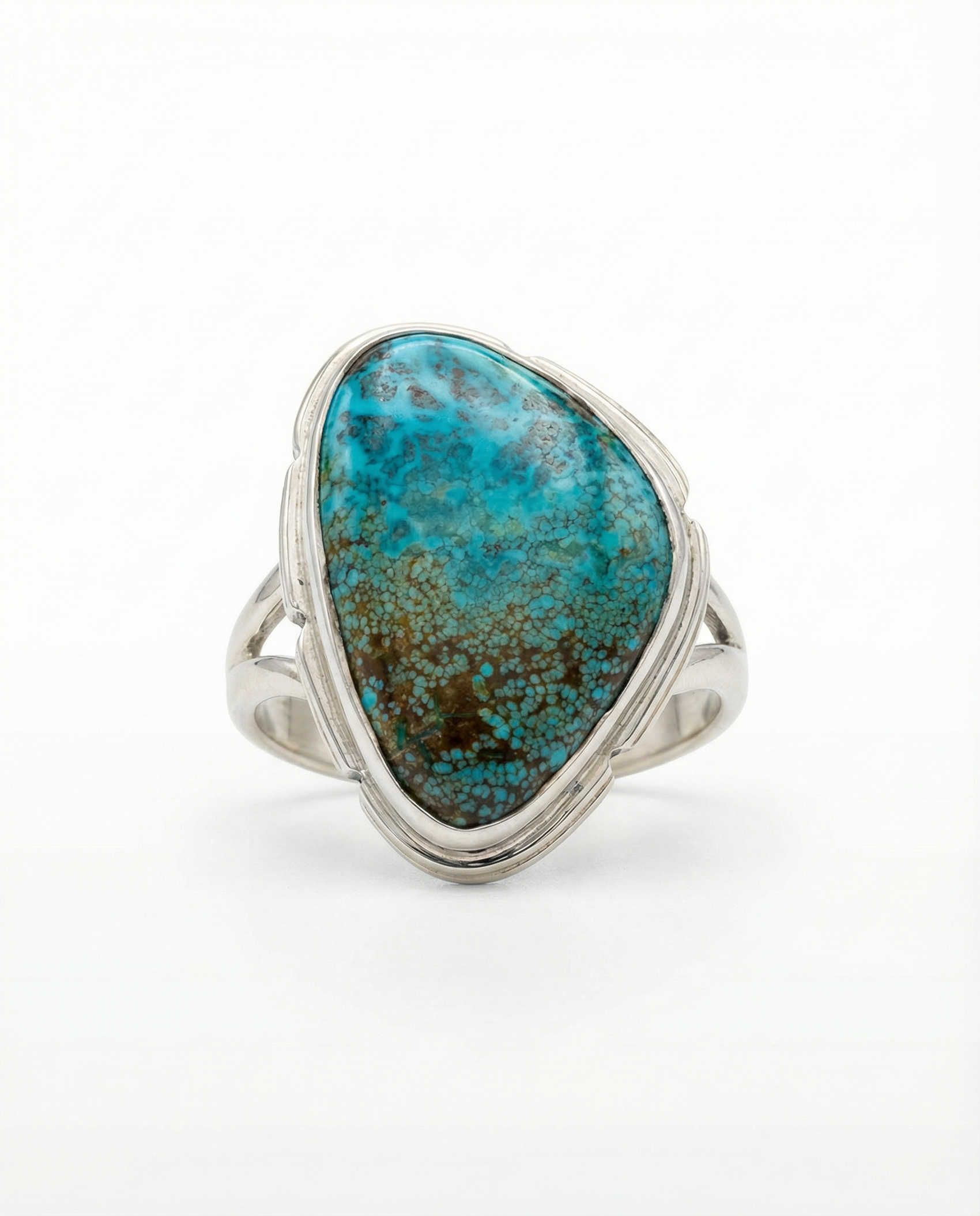 Turquoise Statement Ring – Sterling Silver – Size 10