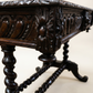 Antique English Jacobean Revival Carved Oak Library Writing Table by Hobbs & Co. London
