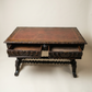 Antique English Jacobean Revival Carved Oak Library Writing Table by Hobbs & Co. London