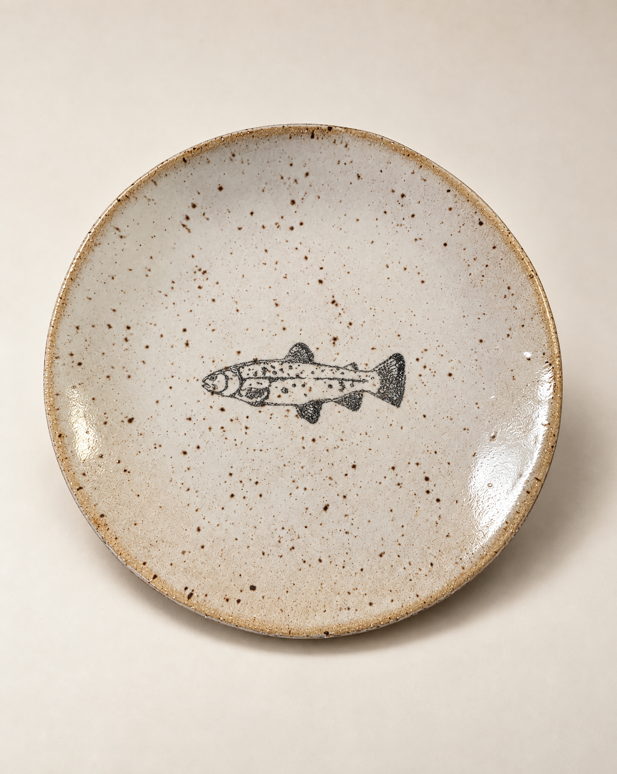 Handcrafted Trout Stoneware Trinket Dish