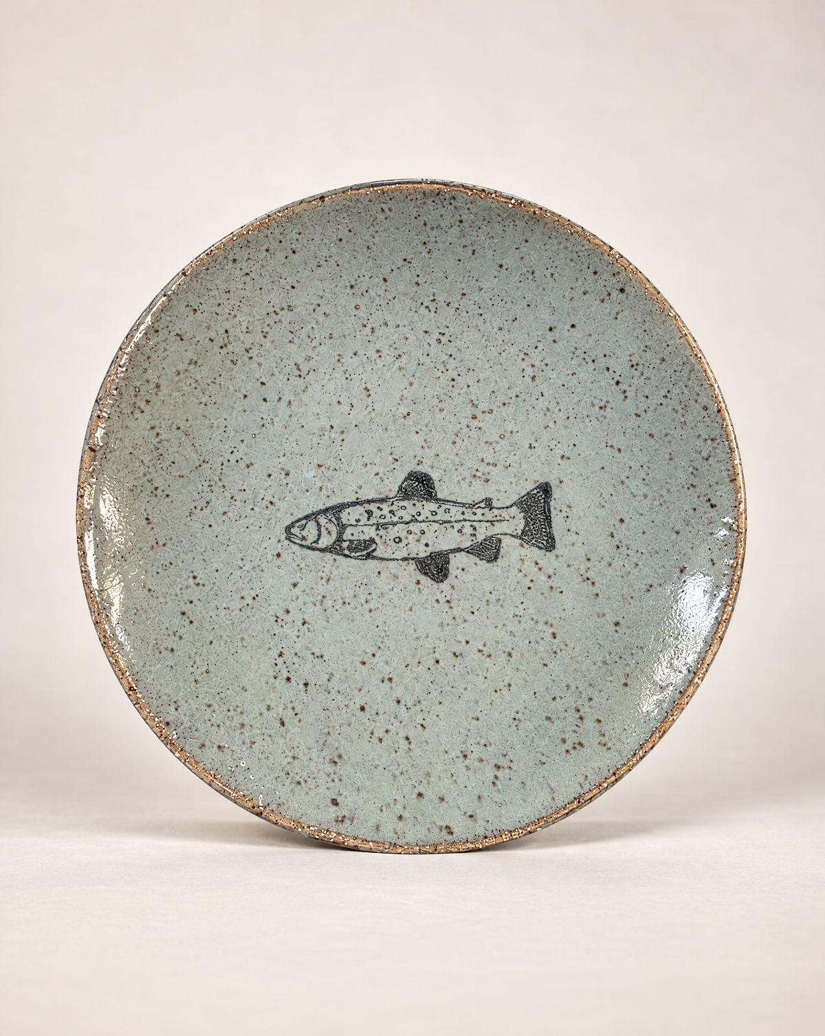 Handcrafted Trout Stoneware Trinket Dish