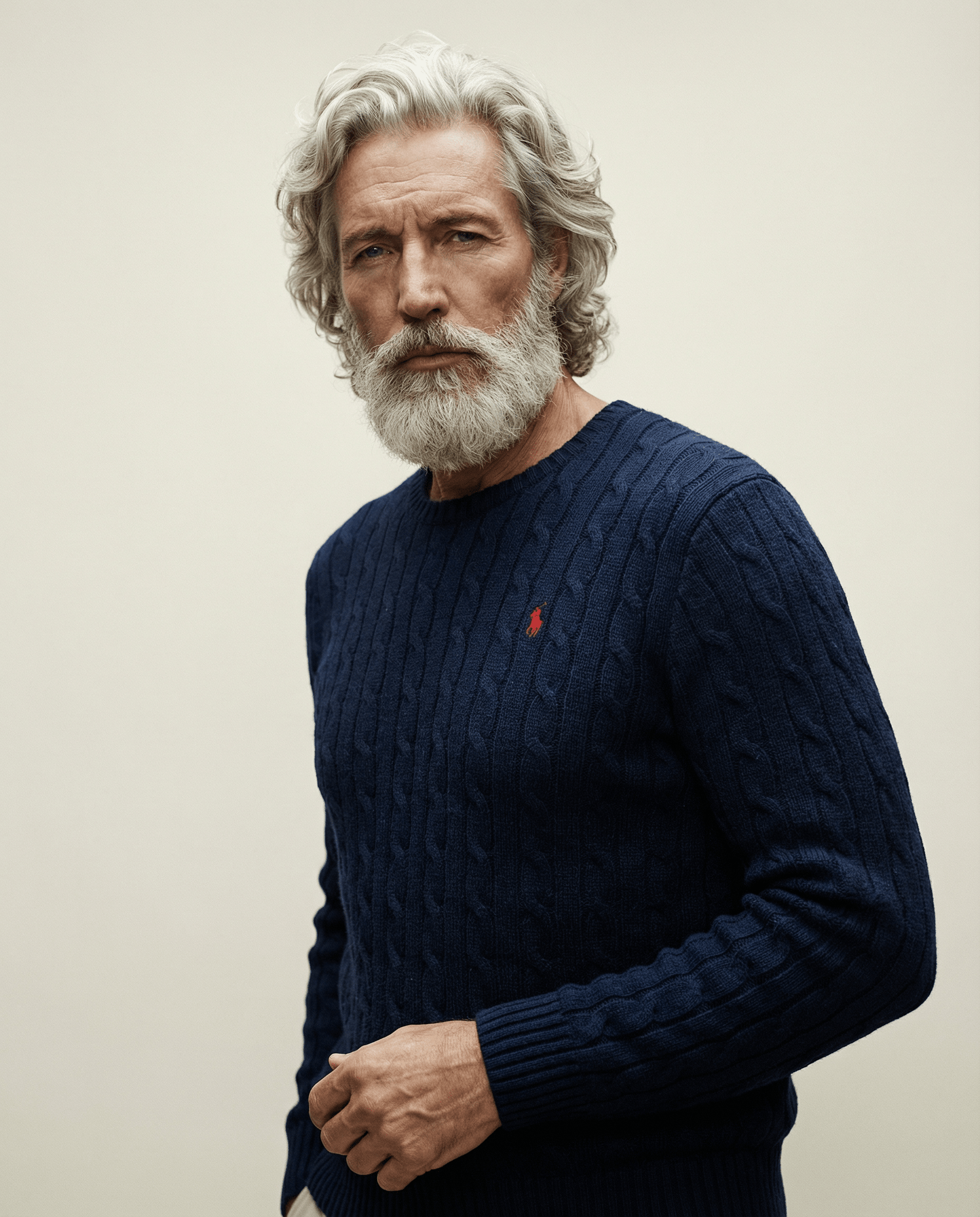 Polo Ralph Lauren Navy Cable Knit Sweater – Size XL