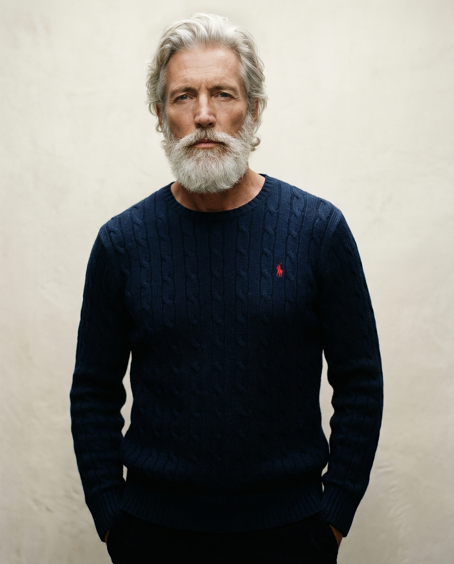 Polo Ralph Lauren Navy Cable Knit Sweater – Size XL